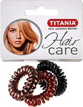 Düfte, Parfümerie und Kosmetik Spiral-Haargummi Anti Ziep Metallfarben 3 St. - Titania