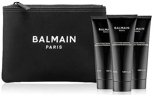 Set - Balmain Paris Hair Couture Travel Size Gift Set (shmp/50ml + cond/50ml + h/gel/50ml + bag) — Bild N1