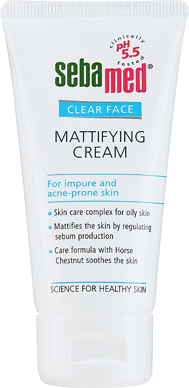 Mattierende Gesichtscreme für fettige Haut mit Unvollkommenheiten - Sebamed Clear Face Mattifying Cream — Bild N1