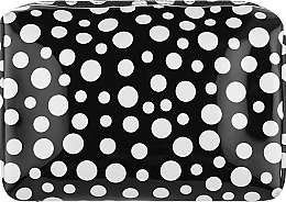 Kosmetiktasche 25x10x15 cm schwarz glänzend mit weißen Tupfen - Titania Cosmetic Bag — Bild N1