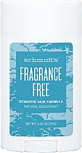Düfte, Parfümerie und Kosmetik Natürlicher Deostick für empfindliche Haut - Schmidt's Deodorant Sensitive Skin Fragrance Free Stick