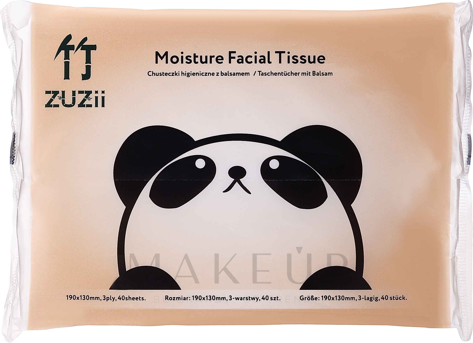 Feuchttücher aus Bambus mit Balsam - Zuzii Moisture Facial Tissue — Bild 40 St.