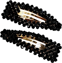 GESCHENK! Haarschmuck-Set schwarz - Lolita Accessories (Haargummis + Haarspangen + Haarband) — Bild N3