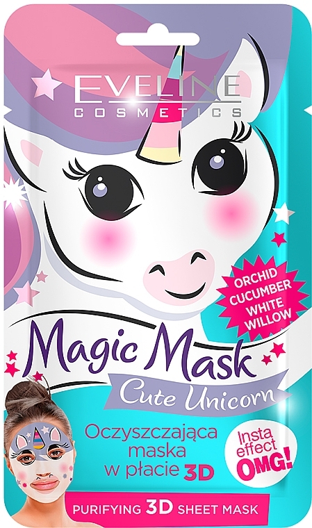 Tuchmaske Cute Unicorn - Eveline Cosmetics Magic Mask Cute Unicorn — Foto N1