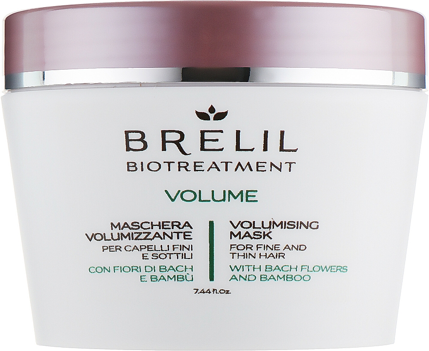 Haarmaske für mehr Volumen mit Bach-Blüten und Bambus - Brelil Bio Treatment Volume Hair Mask — Bild N1