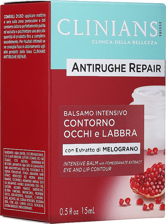 Anti-Falten Creme-Balsam für Augen und Lippen mit Granatapfelextrakt - Clinians Antirughe Quotidiana