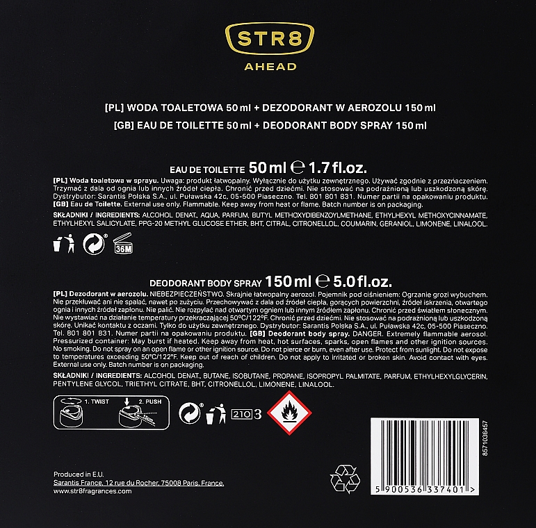 STR8 Ahead - Duftset (Eau de Toilette 50ml + Deospray 150ml) — Bild N3