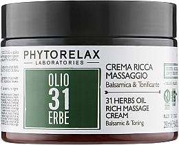 Düfte, Parfümerie und Kosmetik Entspannende Massagecreme für den Körper - Phytorelax Laboratories 31 Herbs Rich Massage Cream