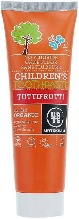 Fluoridfreie Kinderzahnpasta mit fruchtigem Geschmack - Urtekram Childrens Toothpaste Tuttifrutti — Foto N4