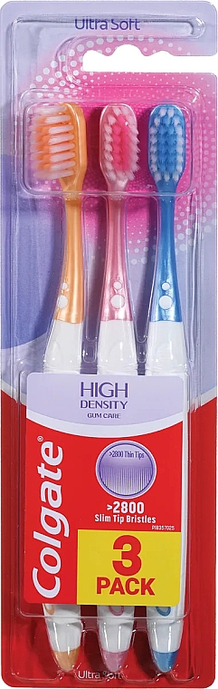 Zahnpflegeset extra weich rosa + gelb + blau 3 St. - Colgate High Density Gum Care — Bild N1