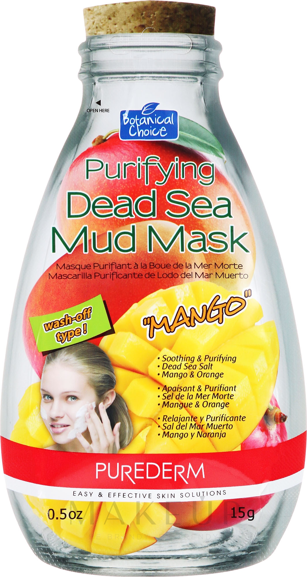 Gesichtsreinigungsmaske mit Schlamm aus dem Toten Meer und Mango - Purederm Purifying Dead Sea Mud Mask With Mango — Bild 15 g