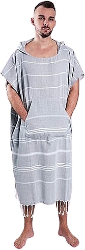 Hammam-Poncho für Männer grau - Yeye — Bild N2