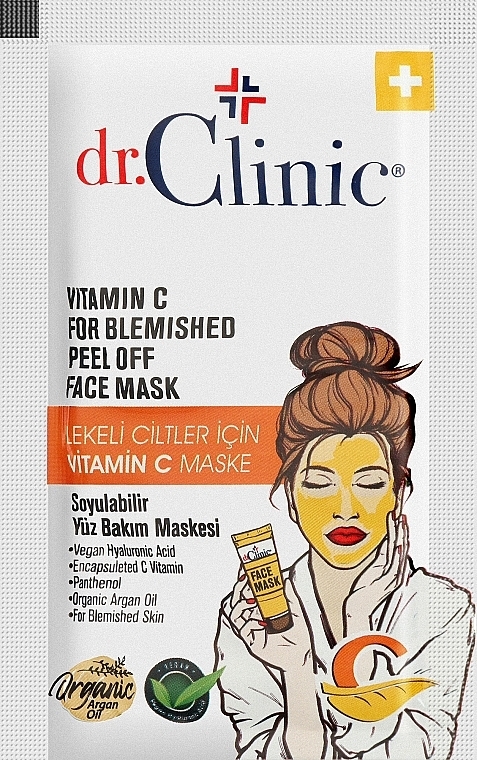 Aufhellende Peelingmaske für das Gesicht - Dr. Clinic Vitamin C For Blemished Peel Off Face Mask — Bild N1