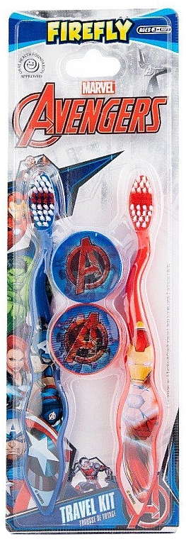 Kinderzahnbürsten-Set - Firefly Marvel Avengers Twin Pack Toothbrush & Cap  — Bild N1