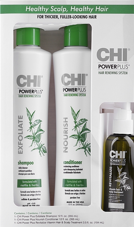 Haarpflegeset - Chi Power Plus (Shampoo 355ml + Haarbehandlung 104ml + Haarspülung 355ml) — Bild N1