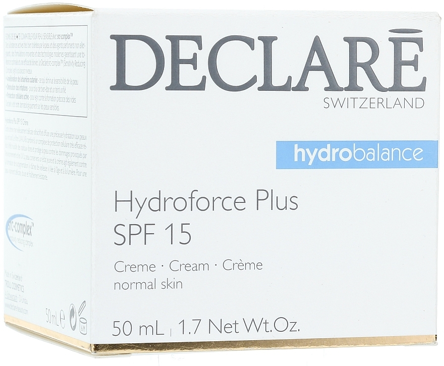 Feuchtigkeitsspendende und pflegende Gesichtscreme SPF 15 - Declare Hydroforce Plus SPF 15 Cream