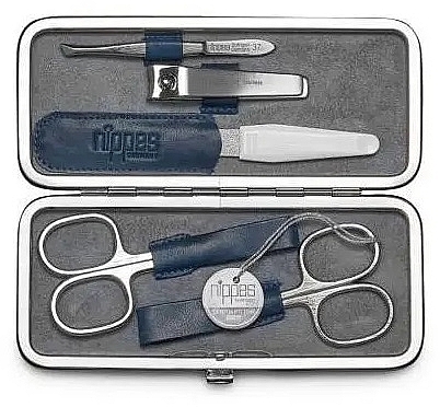 Maniküreset 5-tlg. blau  - Nippes Solingen Manicure Set Vintage 1032  — Bild N1