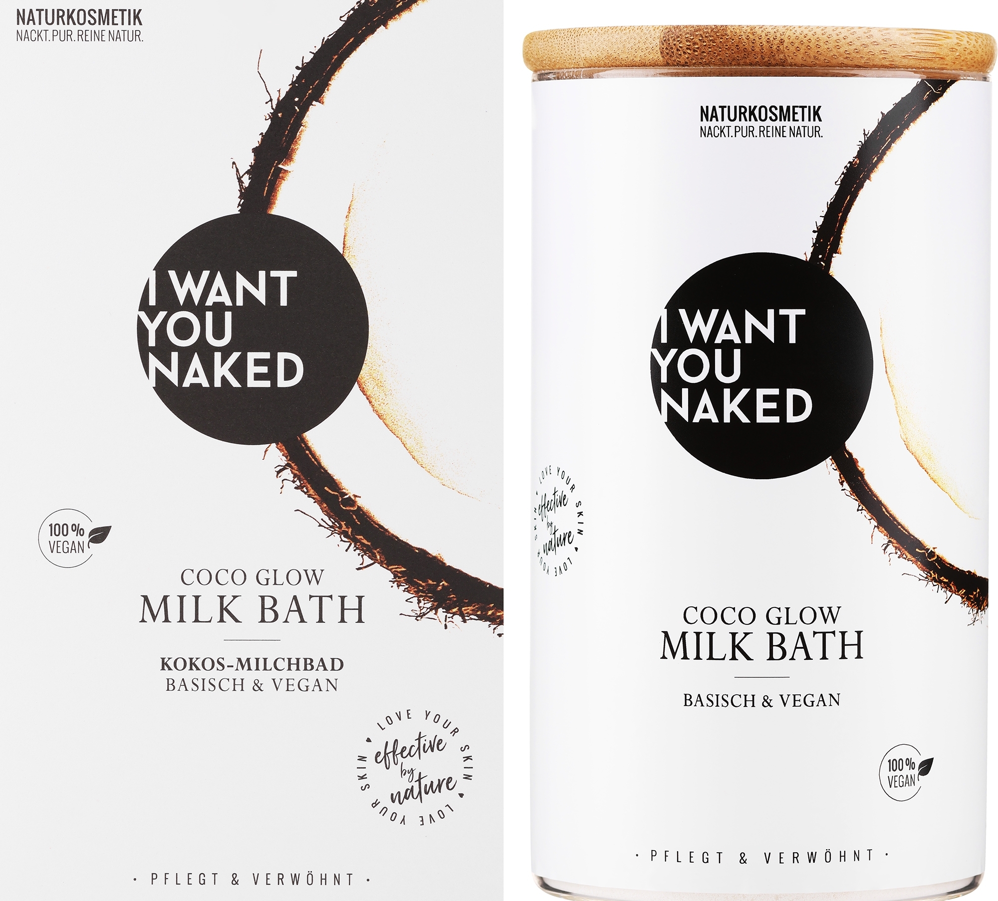 Bademilch Coconut Milk & Vitamin E  - I Want You Naked Coco Glow Milk Bath  — Bild 400 g