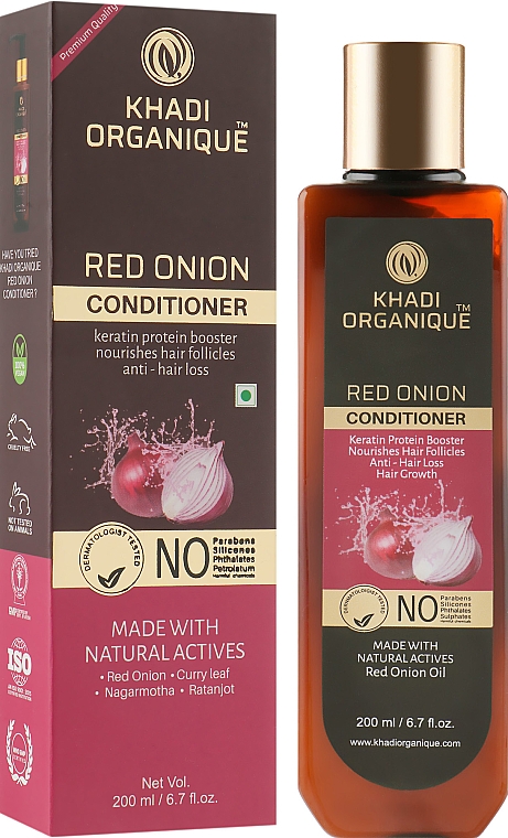 Natürlicher sulfatfreier Balsam rote Zwiebel - Khadi Organique Red Onion Hair Conditioner — Bild N1