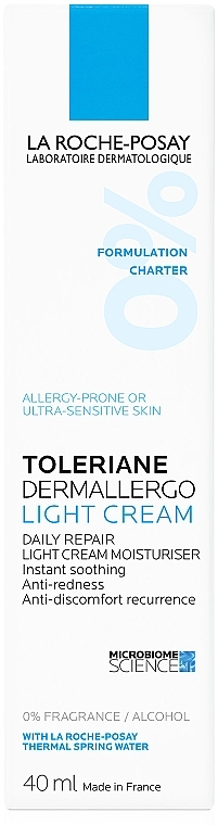Sanfte und beruhigende Feuchtigkeitsbehandlung - La Roche Posay Toleriane Dermallergo Light Cream — Bild N2