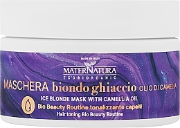 Stärkende Maske für blondes Haar mit Kamelienöl  - MaterNatura Toning Mask Blonde Hair Ice Camellia Oil  — Bild N2