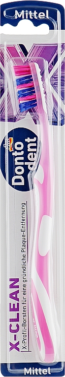 Zahnbürste mittel rosa - Dontodent X-Clean — Bild N1