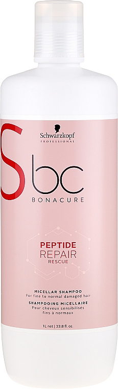 Mizellenshampoo für dünnes und geschädigtes Haar mit Peptiden - Schwarzkopf Professional Bonacure Peptide Repair Micellar Shampoo — Bild N3