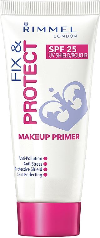 Primer gegen gestresste Haut und Schutz vor Umweltverschmutzung - Rimmel Fix & Protect Makeup Primer SPF25 — Bild N1