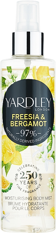 Yardley Freesia & Bergamot - Feuchtigkeitsspendender parfümierter Körpernebel — Bild N1