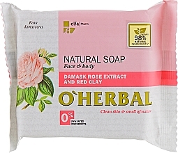 Düfte, Parfümerie und Kosmetik Naturseife mit Rosenextrakt und roter Tonerde - O'Herbal Natural Soap Damask Rose