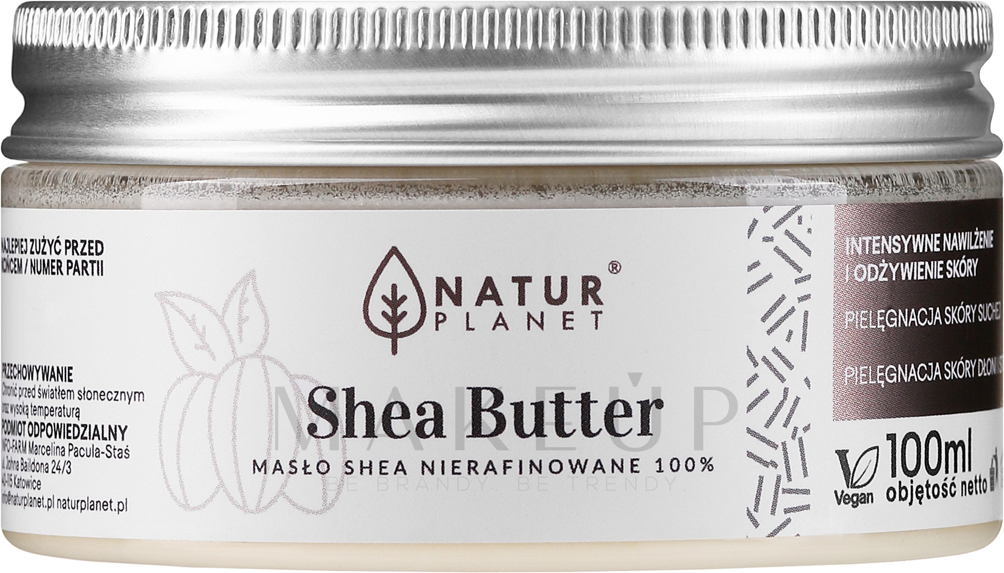 100% Unraffinierte Sheabutter für den Körper - Natur Planet Shea Butter Unrefined — Bild 100 ml