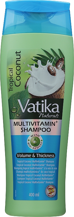 Shampoo für mehr Volumen mit Kokosnuss - Dabur Vatika Tropical Coconut Multivitamin Shampoo — Bild N1