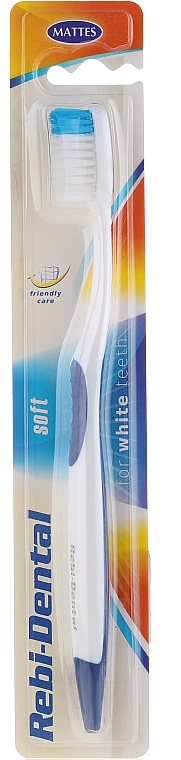 Zahnbürste weich Rebi-Dental M46 weiß-blau - Mattes — Bild N1