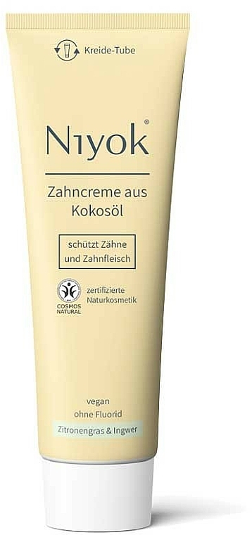 Zahnpasta mit Kokosöl, Zitronengras und Ingwer - Niyok Organic Coconut Oil Peppermint & Lemon Toothpaste — Bild N1