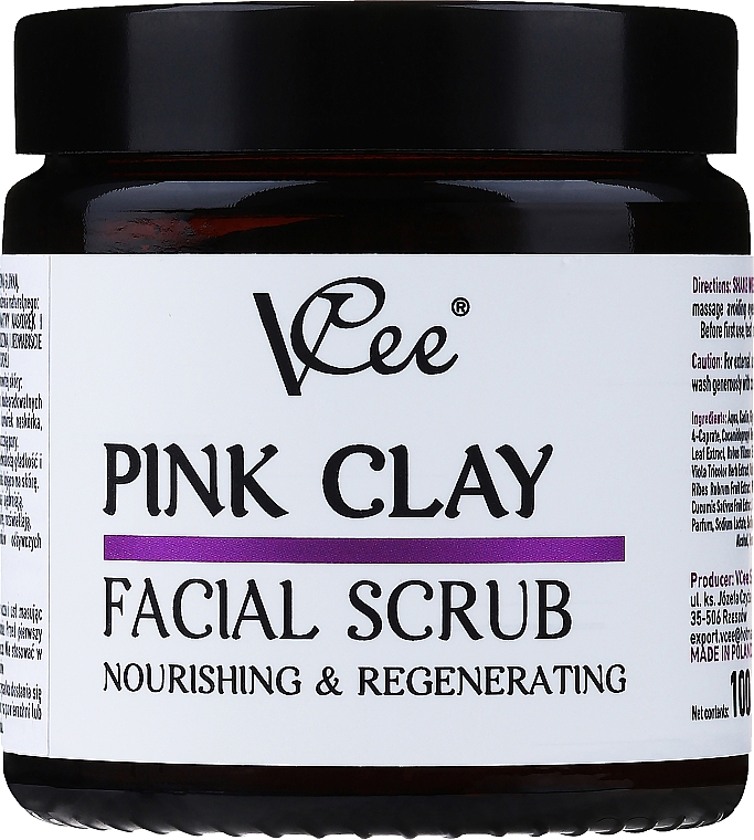 Nährendes und regenerierendes Gesichtspeeling mit rosa Tonerde - VCee Pink Clay Facial Scrub Nourishing&Regenerating — Bild N1