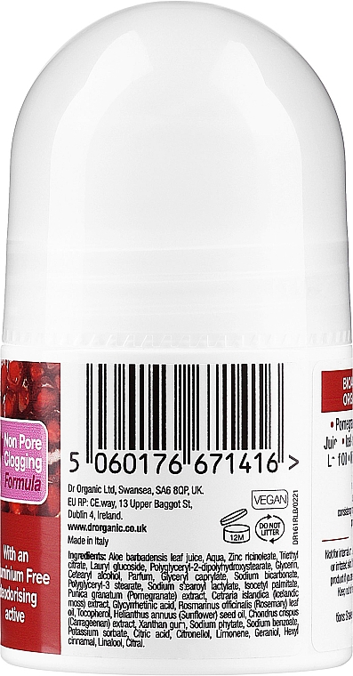 Deo Roll-on mit Granatapfel - Dr. Organic Bioactive Skincare Pomegranate Deodorant — Bild N2