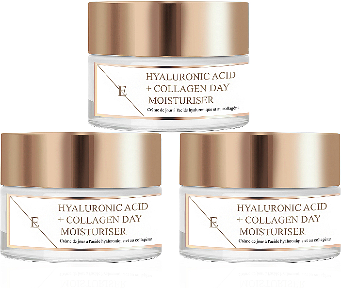 Gesichtspflegeset - Eclat Skin London Hyaluronic Acid & Collagen Day Moisturiser (Gesichtscreme 3x50ml) — Bild N1
