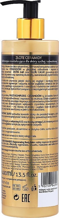 Regenerierende Körperlotion für trockene und dehydrierte Haut - Bielenda Golden Ceramides Regenerating Body Lotion — Bild N2