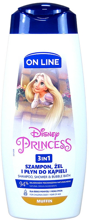 3in1 Shampoo, Dusch- und Badeschaum mit Muffin-Duft - On Line Kids Disney Princess — Bild N1