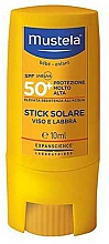 Düfte, Parfümerie und Kosmetik Sonnenschutzstick für Gesicht und Lippen SPF 50+ - Mustela Stick Solare Protezione Molto Alta SPF 50+