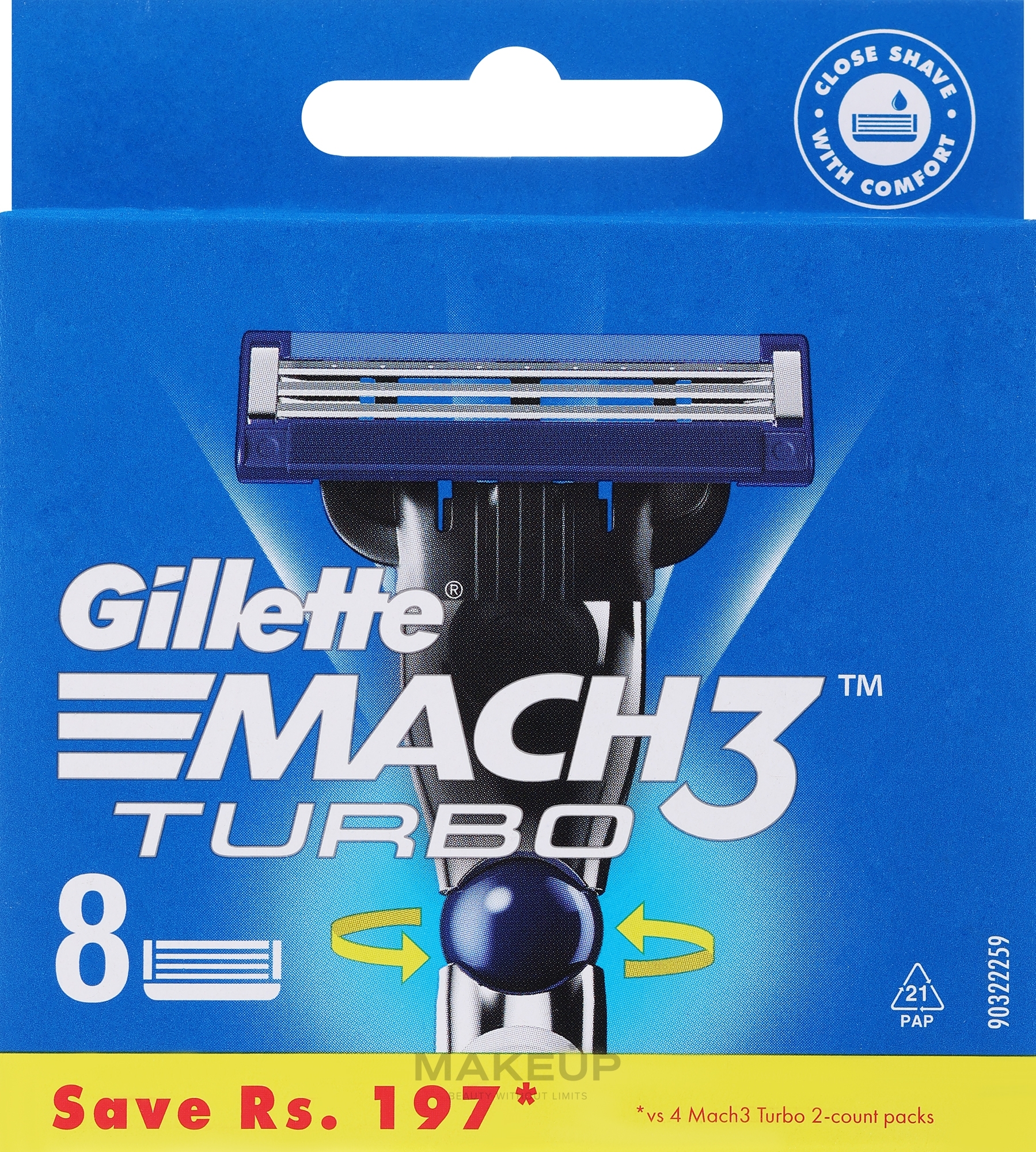 Austauschbare Rasierklingen 8 St. - Gillette Mach3 Turbo — Bild 8 St.