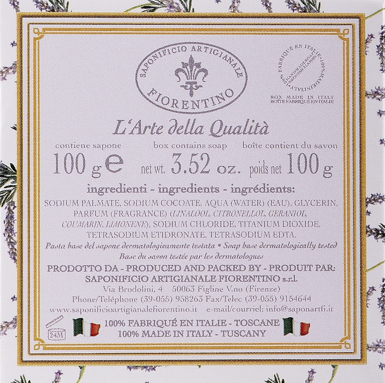 Naturseife Lavender - Saponificio Artigianale Fiorentino Lavender Soap Abbracci Floreali Collection — Bild N2