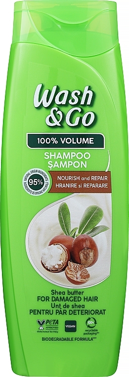 Shampoo für strapaziertes Haar mit Sheabutter - Wash&Go — Bild N3