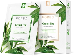 Tuchmaske für das Gesicht mit Grüntee-Extrakt - Foreo Green Tea Sheet Mask — Bild N2