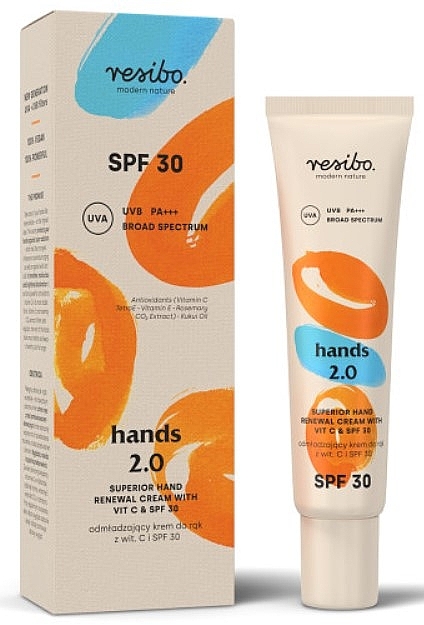 Anti-Aging Handcreme mit Vitamin C und SPF 30 - Resibo Hands 2.0 SPF30 — Bild N1