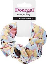 Scrunchie-Haargummi FA-5645 blau mit gelben Blumen - Donegal — Bild N1