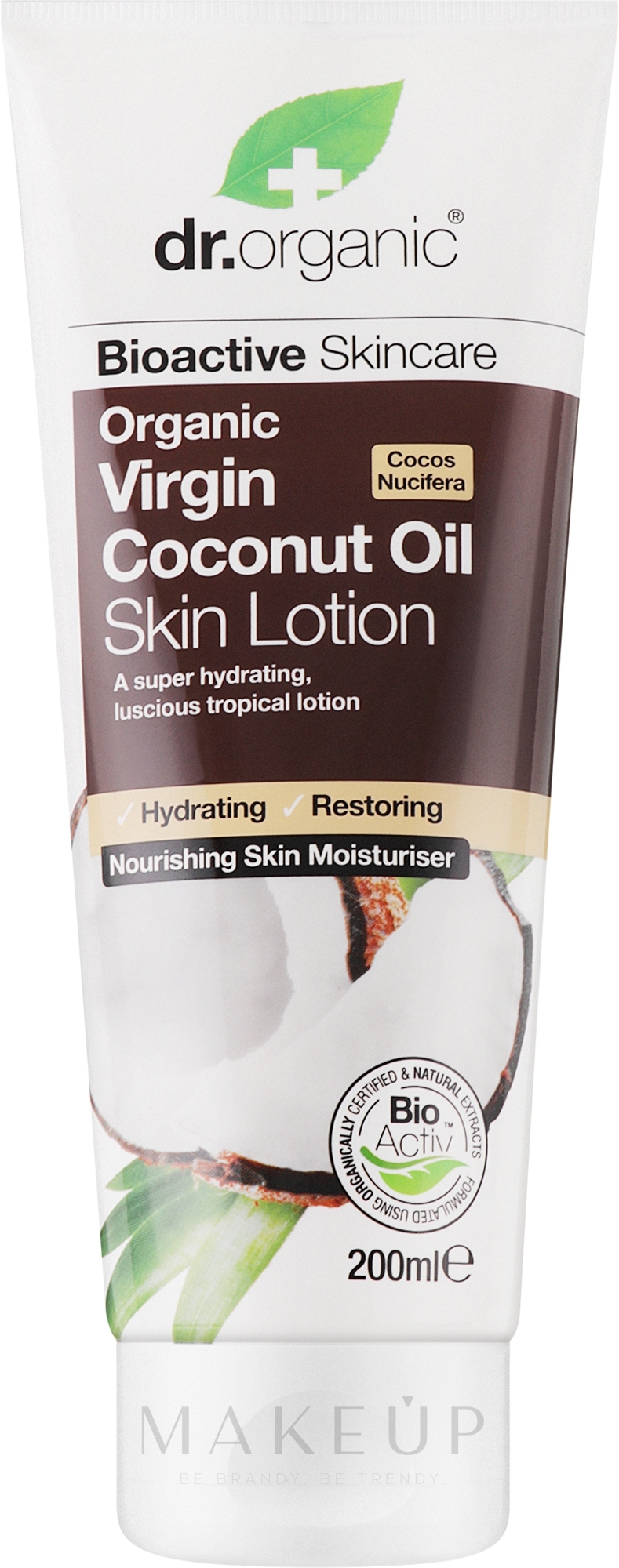 Nährende, feuchtigkeitsspendende und regenerierende Körperlotion mit Bio Kokosnussöl - Dr. Organic Virgin Coconut Oil Skin Lotion — Bild 200 ml