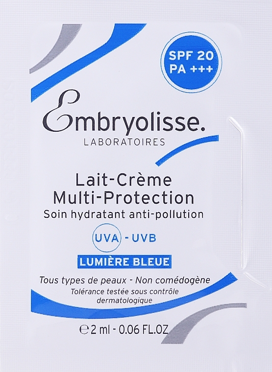 GESCHENK! Multischützende Gesichtscreme - Embryolisse Laboratories Multi-Protection Anti-Pollution Moisturizer SPF20 (Probe)  — Bild N1