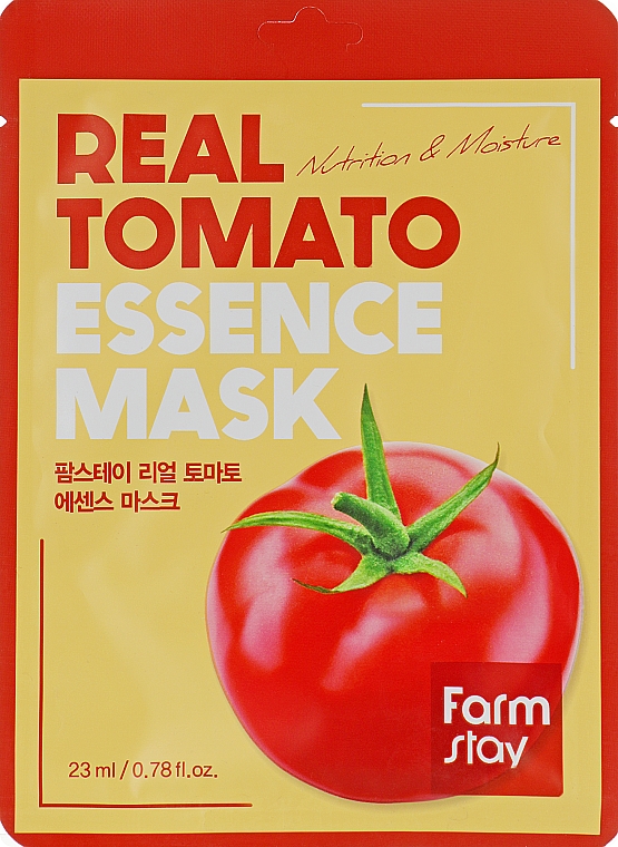 Feuchtigkeitsspendende und nährende Tuchmaske für das Gesicht mit Tomatenextrakt - Farmstay Real Tomato Essence Mask — Bild N1