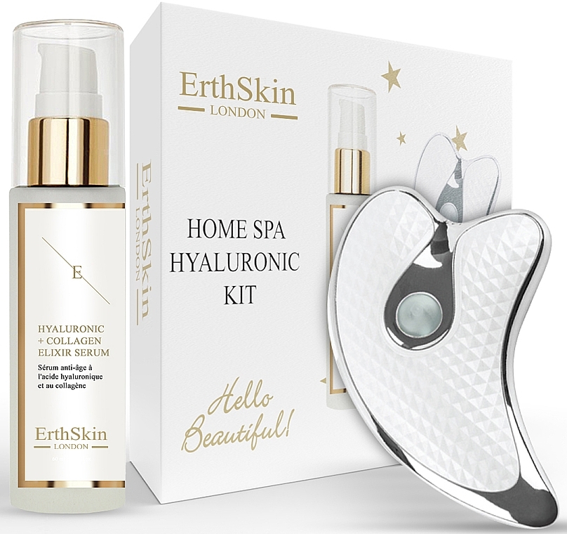 Set - ErthSkin London Home Spa Hyaluronic Kit (serum/60ml + massager/1pcs) — Bild N1